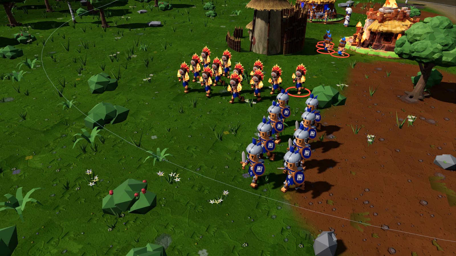 Warriors and fire warriors marching