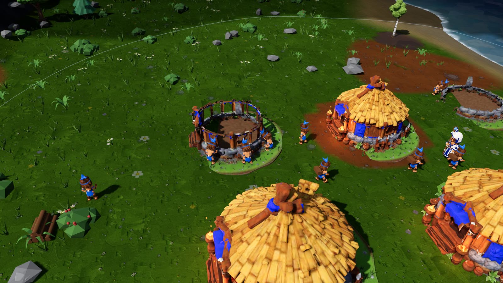 A village with huts